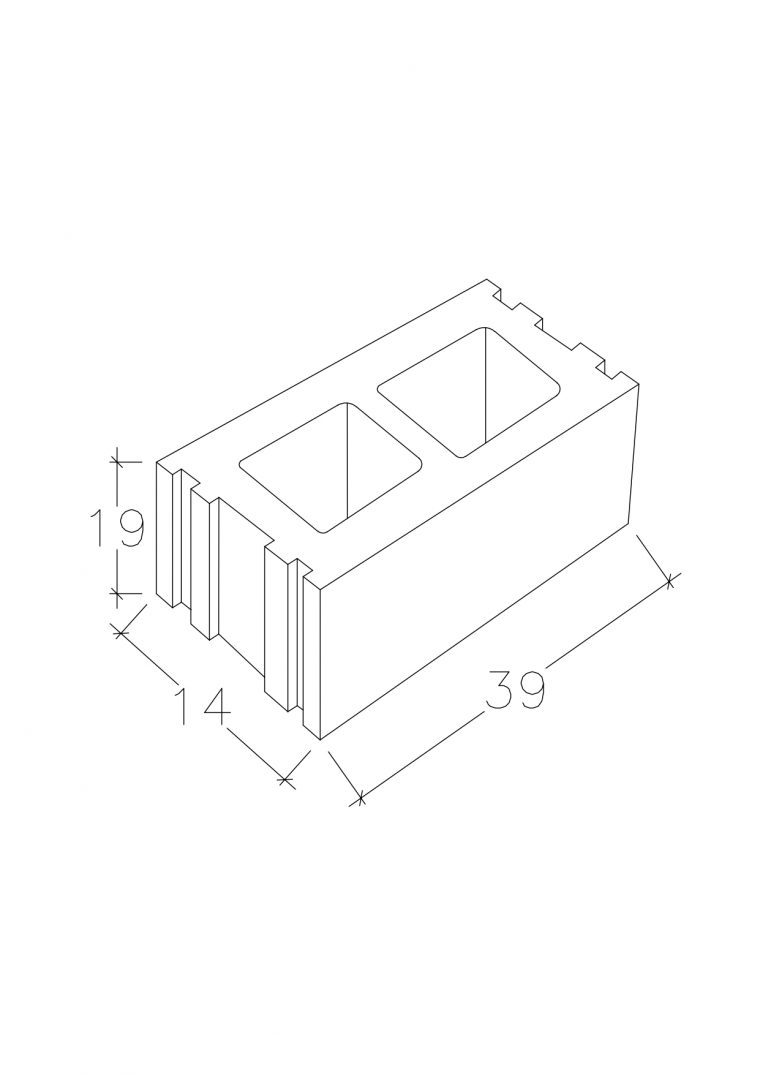 Bloque liso 40x20x15