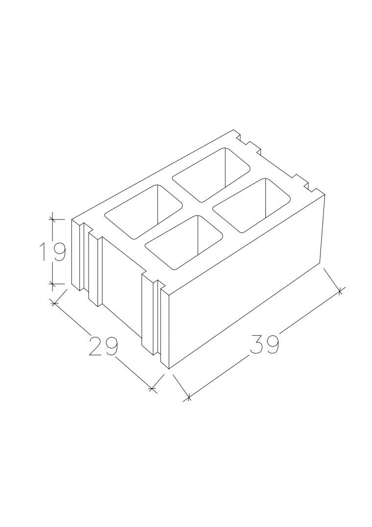 Bloque liso 40x20x30