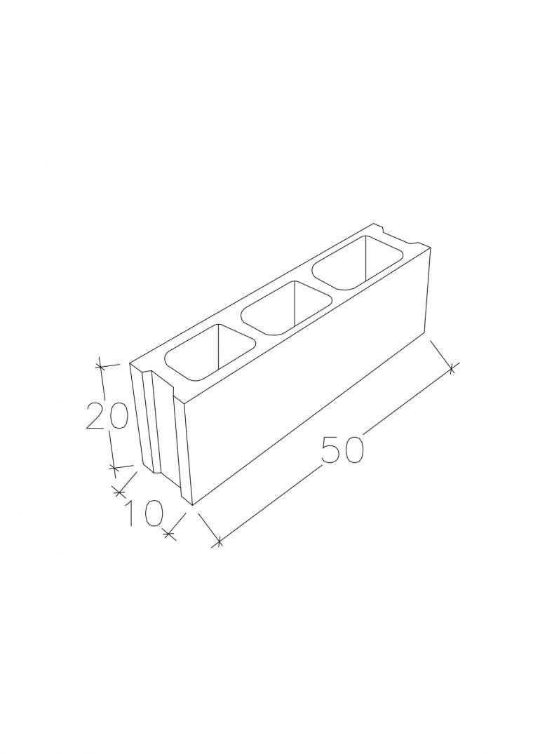Bloque revestir 50x20x10