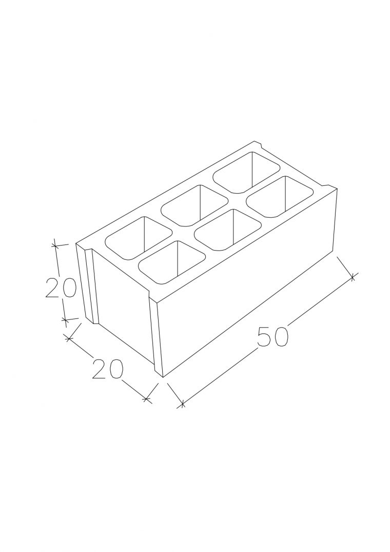 Bloque revestir 50x20x20